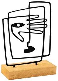 Διακοσμητική Φιγούρα Hide 565TNL1252 27x8x17cm Natural-Black Aberto Design Μέταλλο,Ξύλο