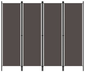 vidaXL Διαχωριστικό Δωματίου με 4 Πάνελ Ανθρακί 200 x 180 εκ.