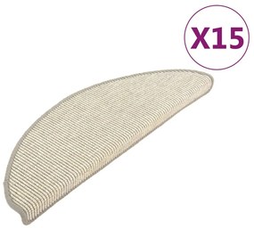 vidaXL Πατάκια Σκαλοπατιών 15 τεμ. Ασημί Ημίστρογγυλά Μεγάλα 65x21x4 εκ.