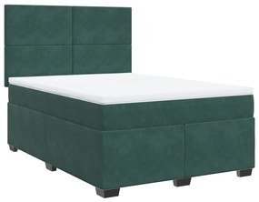 ΚΡΕΒΑΤΙ BOXSPRING ΜΕ ΣΤΡΩΜΑ ΣΚΟΥΡΟ ΠΡΑΣΙΝΟ 140X200ΕΚ. ΒΕΛΟΥΔΙΝΟ 3290927