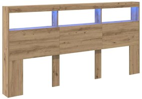 vidaXL Κεφαλάρι Artisan Oak 200 x 17 x 102 cm Επεξεργασμένο ξύλο
