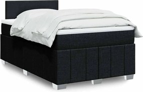 vidaXL Κρεβάτι Boxspring με Στρώμα Μαύρο 120x200 εκ. Υφασμάτινο