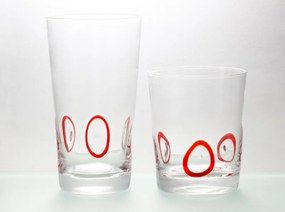 Σετ Ποτήρια Ουίσκι 6τμχ Γυάλινα Circles Red 350ml CRYSPO TRIO 52.110.52