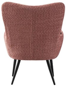 Πολυθρόνα C-06 Fylliana με Μεταλλικά Πόδια και Ρόζ Ύφασμα 80x75x97 εκ. 80x75x97 εκ.