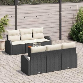vidaXL Σετ Καναπέ Κήπου 7 pcs Μαύρος, λευκός