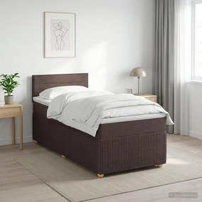 vidaXL Κρεβάτι box spring με στρώμα Σκούρο Καφέ 90 x 190 cm Ύφασμα