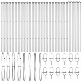 vidaXL Στύλος Περιφράξεων 52 pcs Ασημί 3.2 x 3.2 x 200 εκ Ατσάλι