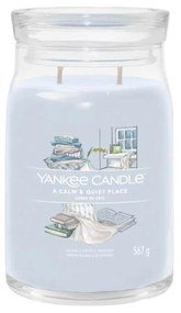 Αρωματικό Κερί A Calm &amp; Quiet Place Large 1701373E 9,3x15,7cm Light Blue Yankee Candle Κερί,Γυαλί