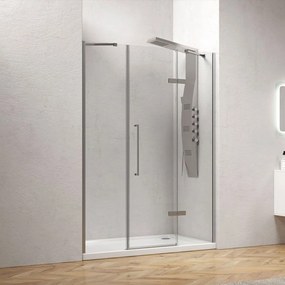 Καμπίνα Ντουζιέρας Από Τοίχο Σε Τοίχο Ανοιγόμενη Tinos 600 TIN600140314 8mm (Σταθερό 36cm) Clear-Chrome Karag 140 x200 Αλουμίνιο,Γυαλί
