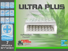 Camel Strom Ultra Plus Διπλό 150x200cm 25cm Στρώμα Ορθοπεδικό Bonnel