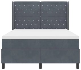 vidaXL Κρεβάτι με ελατήρια Σκούρο γκρι 140 x 200 cm Βελούδο