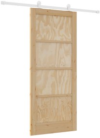 vidaXL Συρόμενη Πόρτα  με Σετ Εξαρτημάτων 86x198.5 εκ Στερεό Ξύλο Πεύκο