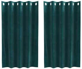 vidaXL Κουρτίνες 2 pcs Σκούρο πράσινο 140 x 140 cm Βελούδο