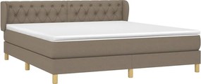 vidaXL Κρεβάτι Boxspring με Στρώμα Taupe 160x200 εκ. Υφασμάτινο