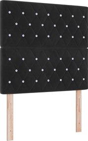 vidaXL Κρεβάτι box spring με στρώμα Μαύρο 80 x 200 cm Βελούδο