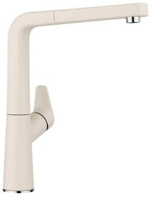 Blanco Avona-S SILGRANIT® Soft White Μπαταρία Κουζίνας με Περιστρεφόμενο Ρουξούνι και Αποσπώμενο ντους