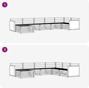 vidaXL Σειρά Καναπέ Εξωτερικού 7 pcs Φυσικό