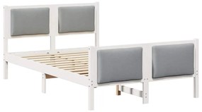 vidaXL Σκελετός Κρεβατιού με κεφαλάρι Ανοιχτό γκρι 120 x 190 cm ύφασμα