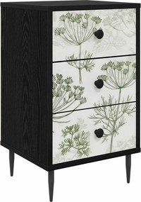 vidaXL Κομοδίνο GOTHA Μαύρη Δρυς 36 x 33 x 61 εκ. Επεξεργασμένο Ξύλο