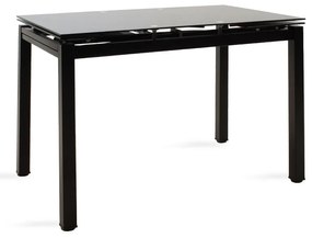 101-000013 Τραπέζι επεκτεινόμενο Finn pakoworld γυάλινο 8χιλ μαύρο 110-170x70x75εκ GLASS - METAL (50x50. thickness: 1.2mm) BLACK   - TRANSPARENT, 1 Τεμάχιο