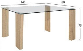 Σετ τραπεζαρίας C11411 5τμχ με Τραπέζι MORGAN 140x80x75εκ. &amp; Καρέκλες LEAH Κυπαρισσί