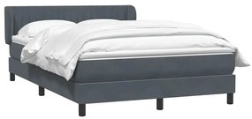 Κρεβάτι Boxspring με Στρώμα Σκούρο Γκρι 140x210 εκ. Βελούδινο - Γκρι