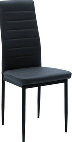 Καρέκλα Parker pakoworld PU ανθρακί-μαύρο πόδι 42x48x98εκ