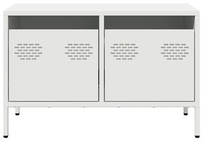 Έπιπλο Τηλεόρασης Λευκό 68x39x43,5 εκ. Ατσάλι Ψυχρής Έλασης - Λευκό
