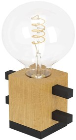 Φωτιστικό Επιτραπέζιο Levantara 390193 13,5x7,5x11cm 1xE27 40W Black-Brown Eglo Steel,Wood