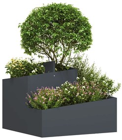 vidaXL Γλάστρα Κήπου Ανθρακί 60 x 60 x 50 εκ Ατσάλι