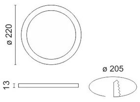 Slim LED οροφής 20W χωνευτό