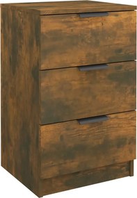 vidaXL Κομοδίνα 2 τεμ. Καπνιστή Δρυς 40 x 36 x 65 εκ.