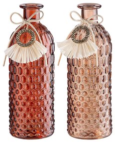 Βάζο ArteLibre Μπουκάλι Γυαλί 8.5x8.5x25cm Σε 2 Χρώματα-05160378