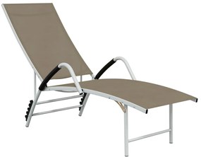 vidaXL Ξαπλώστρα Taupe από Textilene και Αλουμίνιο