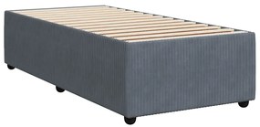 vidaXL Κρεβάτι Boxspring με Στρώμα Σκούρο Γκρι 100x200 εκ. Βελούδινο