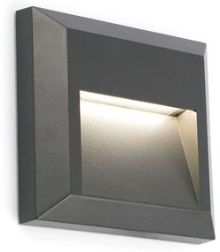 Φωτιστικό Τοίχου Grant-C 70655 12,5x2,5x12,5cm Led 65lm 1W 3000K Dark Grey Faro Barcelona