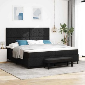 vidaXL Κρεβάτι με ελατήρια με στρώμα Μαύρο 200 x 200 cm ύφασμα