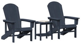 vidaXL Σετ Κήπου  3 τεμαχίων Ναυτικό Μπλε HDPE