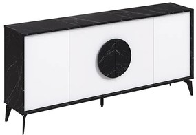 Μπουφές Gora Megapap χρώμα μαύρο εφέ μαρμάρου - λευκό 180x35,6x82εκ.