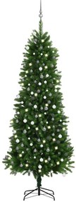 vidaXL Χριστουγεννιάτικο Δέντρο Τεχνητό με LED/Μπάλες Πράσινο 240 εκ.