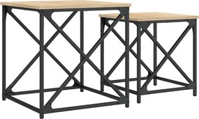 vidaXL Τραπεζάκια Ζιγκόν 2 τεμ. Sonoma Δρυς από Επεξεργασμένο Ξύλο