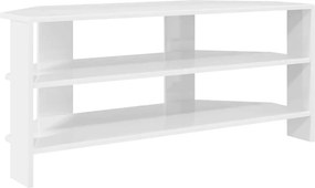 vidaXL ΓωνιακήΒάσηΤηλεόρασης 102x40,5x45εκ Υψηλή γυαλιστερή Λευκή