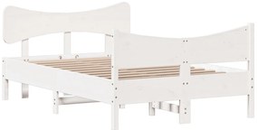 vidaXL Σκελετός Κρεβ. Χωρίς Στρώμα Λευκό 120x190 εκ Μασίφ Πεύκο