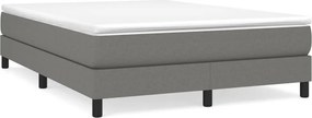 vidaXL Κρεβάτι Boxspring με Στρώμα Σκούρο Γκρι 140x200 εκ Υφασμάτινο