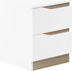 Κομοδίνο Verena pakoworld σε λευκή-sonoma απόχρωση 40x40x50εκ