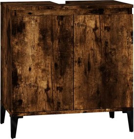vidaXL Ντουλάπι Νιπτήρα Καπνιστή Δρυς 58x33x60 εκ. Επεξεργ. Ξύλο