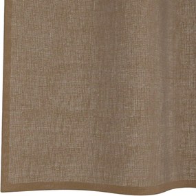vidaXL Voile κουρτίνες με ροδέλες 2 τεμάχια Ανοιχτό Καφέ