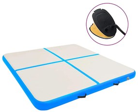 vidaXL Στρώμα Ενόργανης Φουσκωτό Μπλε 200 x 200 x 10 εκ. PVC με Τρόμπα