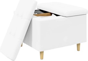 vidaXL Οθωμανικό αποθήκευσης Λευκός 60 x 60 x 45 cm Τεχνητό δέρμα