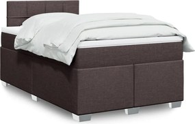 vidaXL Κρεβάτι Boxspring με Στρώμα Σκούρο Καφέ 120x200 εκ. Υφασμάτινο
